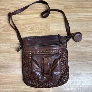 Harbour‎ 2nd Woven Cognac Leather Crossbody Handbag